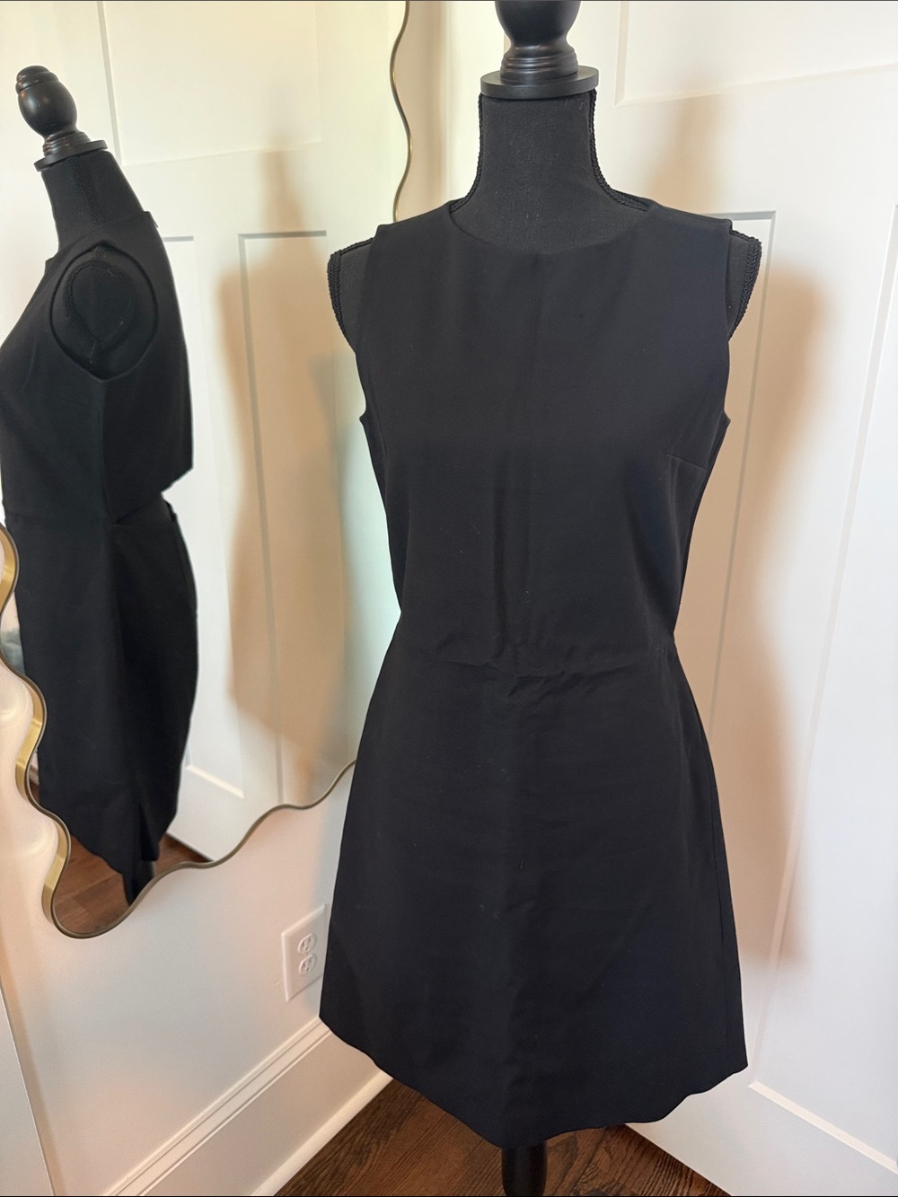 Theory Black Sleeveless A-Line Mini Dress